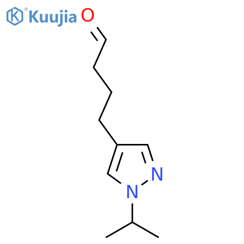 4-1-(propan-2-yl)-1H-pyrazol-4-ylbutanal structure