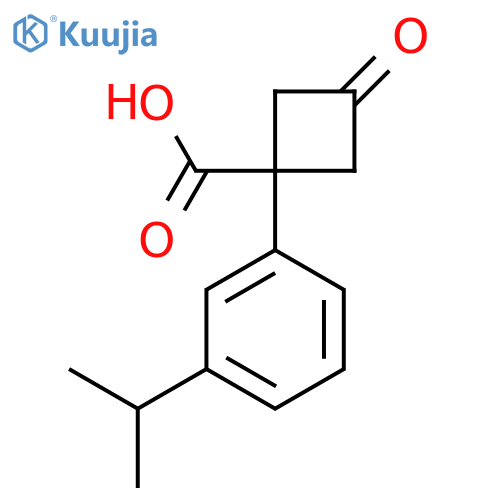3-oxo-1-3-(propan-2-yl)phenylcyclobutane-1-carboxylic acid structure