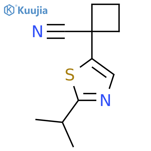 1-2-(propan-2-yl)-1,3-thiazol-5-ylcyclobutane-1-carbonitrile structure