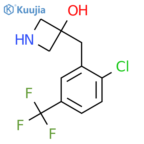 3-{2-chloro-5-(trifluoromethyl)phenylmethyl}azetidin-3-ol structure