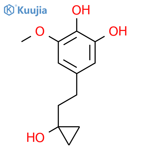 5-2-(1-hydroxycyclopropyl)ethyl-3-methoxybenzene-1,2-diol structure