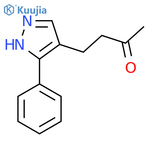 4-(3-phenyl-1H-pyrazol-4-yl)butan-2-one structure