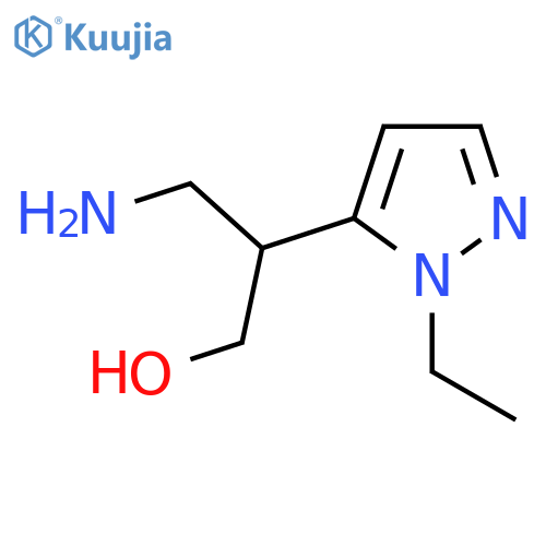 3-amino-2-(1-ethyl-1H-pyrazol-5-yl)propan-1-ol structure