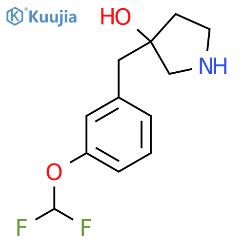 3-{3-(difluoromethoxy)phenylmethyl}pyrrolidin-3-ol structure
