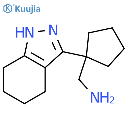 1-(4,5,6,7-tetrahydro-1H-indazol-3-yl)cyclopentylmethanamine structure