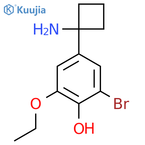 4-(1-aminocyclobutyl)-2-bromo-6-ethoxyphenol structure