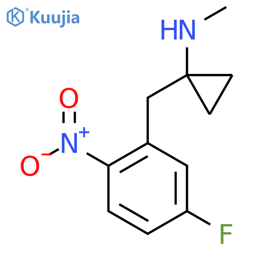 1-(5-fluoro-2-nitrophenyl)methyl-N-methylcyclopropan-1-amine structure