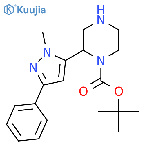 tert-butyl 2-(1-methyl-3-phenyl-1H-pyrazol-5-yl)piperazine-1-carboxylate structure