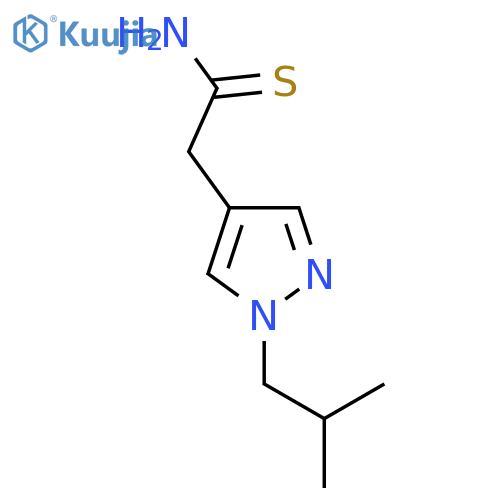 2-1-(2-methylpropyl)-1H-pyrazol-4-ylethanethioamide structure