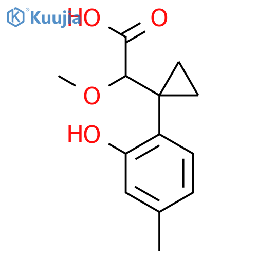 2-1-(2-hydroxy-4-methylphenyl)cyclopropyl-2-methoxyacetic acid structure