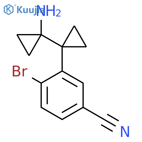 3-1-(1-aminocyclopropyl)cyclopropyl-4-bromobenzonitrile structure