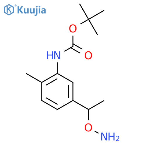 tert-butyl N-{5-1-(aminooxy)ethyl-2-methylphenyl}carbamate structure