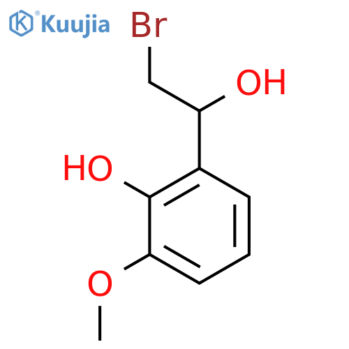 2-(2-bromo-1-hydroxyethyl)-6-methoxyphenol structure