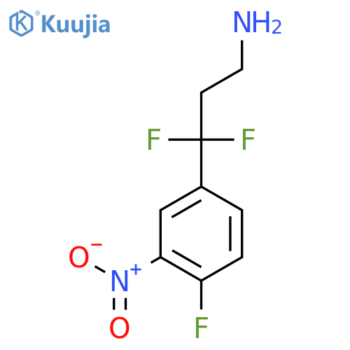 3,3-difluoro-3-(4-fluoro-3-nitrophenyl)propan-1-amine structure