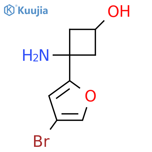 3-amino-3-(4-bromofuran-2-yl)cyclobutan-1-ol structure