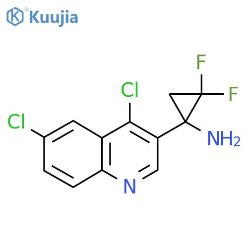 1-(4,6-dichloroquinolin-3-yl)-2,2-difluorocyclopropan-1-amine structure