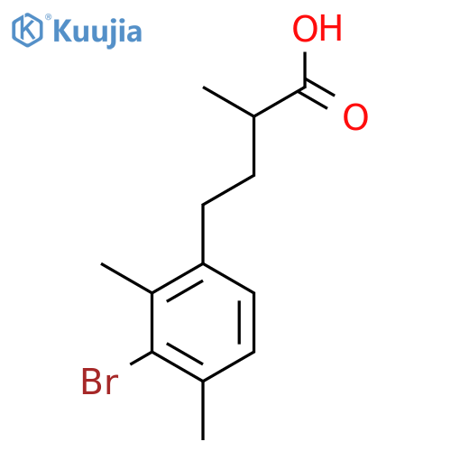 4-(3-bromo-2,4-dimethylphenyl)-2-methylbutanoic acid structure