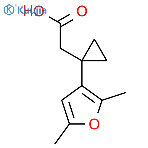 2-1-(2,5-dimethylfuran-3-yl)cyclopropylacetic acid structure