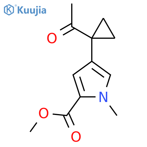 methyl 4-(1-acetylcyclopropyl)-1-methyl-1H-pyrrole-2-carboxylate structure