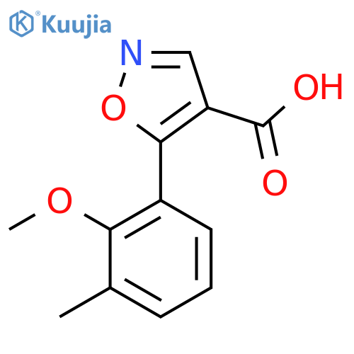 5-(2-Methoxy-3-methylphenyl)-1,2-oxazole-4-carboxylic acid structure