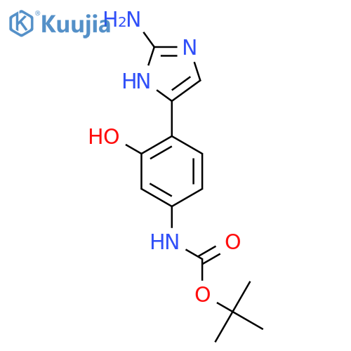 tert-butyl N-4-(2-amino-1H-imidazol-5-yl)-3-hydroxyphenylcarbamate structure
