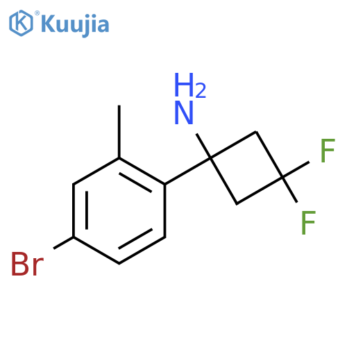 1-(4-bromo-2-methylphenyl)-3,3-difluorocyclobutan-1-amine structure