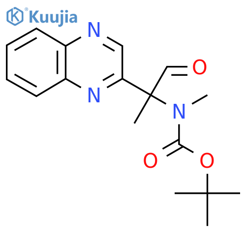 tert-butyl N-methyl-N-1-oxo-2-(quinoxalin-2-yl)propan-2-ylcarbamate structure