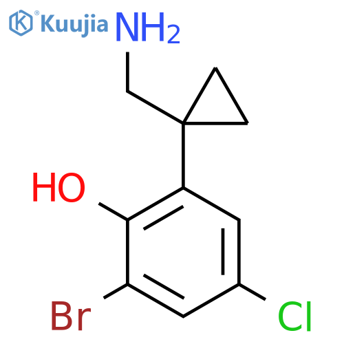 2-1-(aminomethyl)cyclopropyl-6-bromo-4-chlorophenol structure