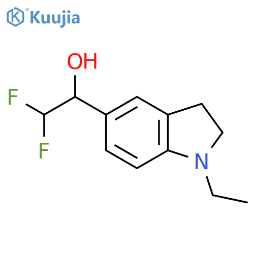 1-(1-ethyl-2,3-dihydro-1H-indol-5-yl)-2,2-difluoroethan-1-ol structure
