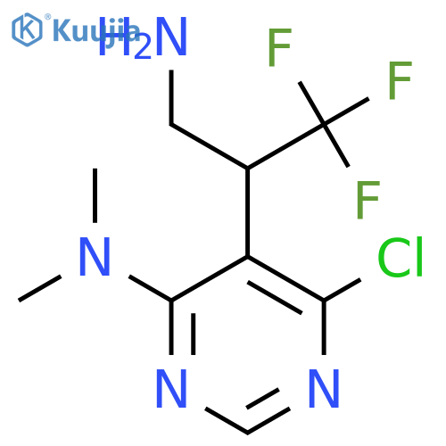 5-(3-amino-1,1,1-trifluoropropan-2-yl)-6-chloro-N,N-dimethylpyrimidin-4-amine structure
