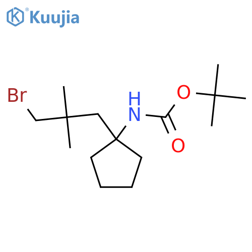 tert-butyl N-1-(3-bromo-2,2-dimethylpropyl)cyclopentylcarbamate structure