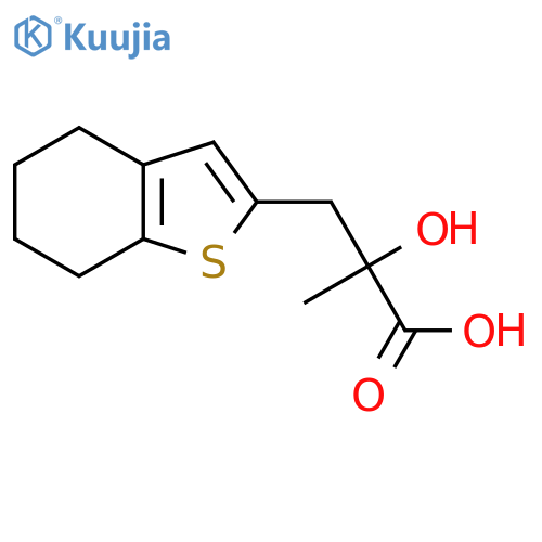 2-hydroxy-2-methyl-3-(4,5,6,7-tetrahydro-1-benzothiophen-2-yl)propanoic acid structure