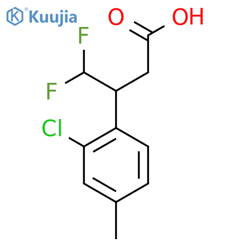 3-(2-chloro-4-methylphenyl)-4,4-difluorobutanoic acid structure