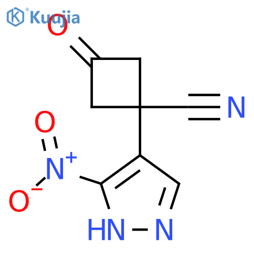 1-(3-nitro-1H-pyrazol-4-yl)-3-oxocyclobutane-1-carbonitrile structure