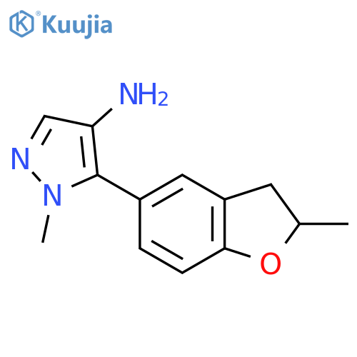 1-methyl-5-(2-methyl-2,3-dihydro-1-benzofuran-5-yl)-1H-pyrazol-4-amine structure