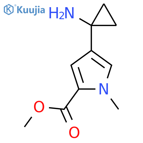 methyl 4-(1-aminocyclopropyl)-1-methyl-1H-pyrrole-2-carboxylate structure