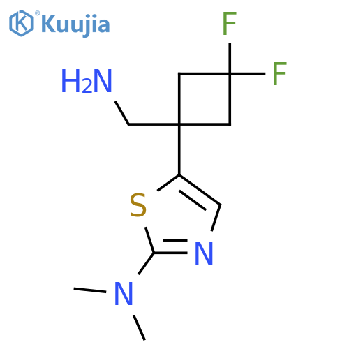 5-1-(aminomethyl)-3,3-difluorocyclobutyl-N,N-dimethyl-1,3-thiazol-2-amine structure