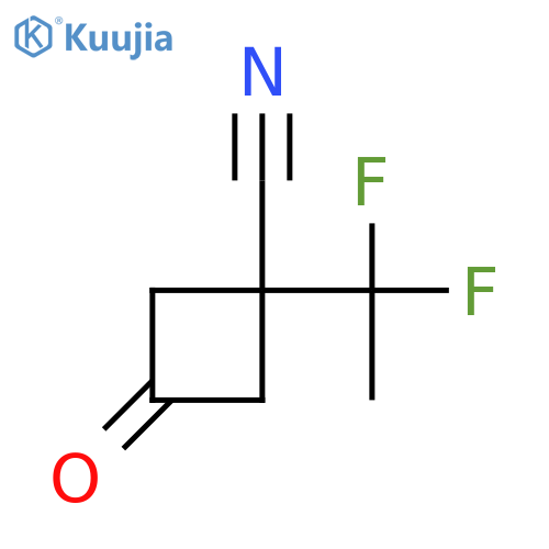 1-(1,1-difluoroethyl)-3-oxocyclobutane-1-carbonitrile structure