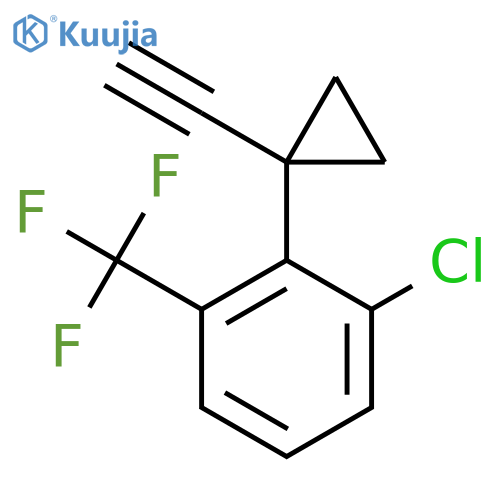 1-chloro-2-(1-ethynylcyclopropyl)-3-(trifluoromethyl)benzene structure