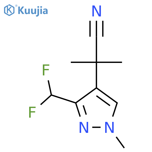 2-3-(difluoromethyl)-1-methyl-1H-pyrazol-4-yl-2-methylpropanenitrile structure