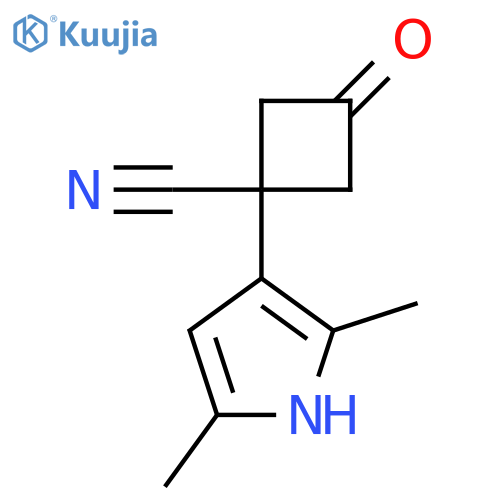 1-(2,5-dimethyl-1H-pyrrol-3-yl)-3-oxocyclobutane-1-carbonitrile structure