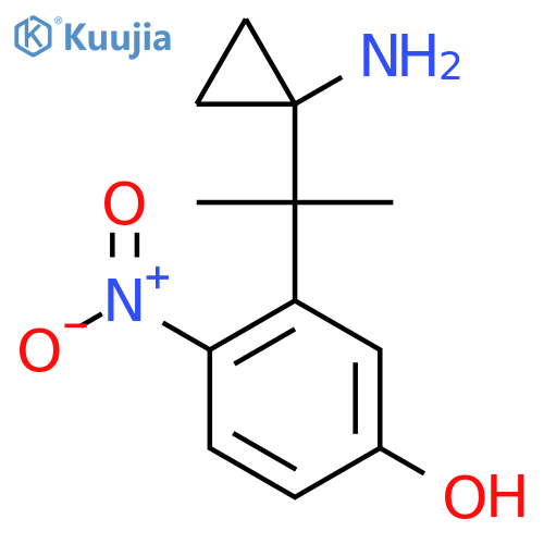 3-2-(1-aminocyclopropyl)propan-2-yl-4-nitrophenol structure