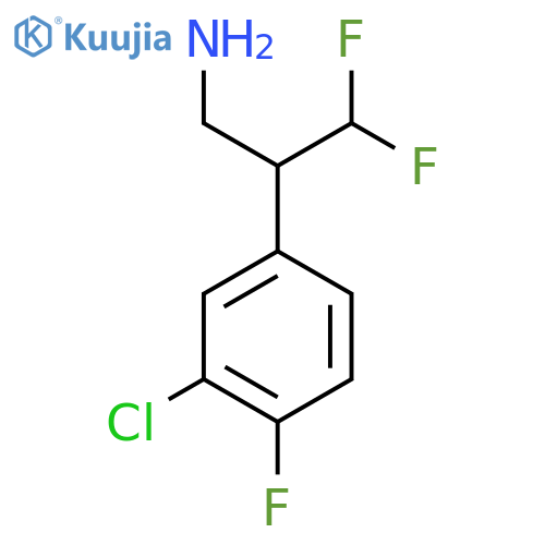 2-(3-Chloro-4-fluorophenyl)-3,3-difluoropropan-1-amine structure