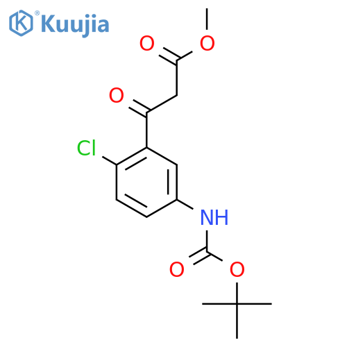methyl 3-(5-{(tert-butoxy)carbonylamino}-2-chlorophenyl)-3-oxopropanoate structure