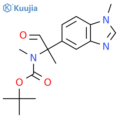 tert-butyl N-methyl-N-2-(1-methyl-1H-1,3-benzodiazol-5-yl)-1-oxopropan-2-ylcarbamate structure