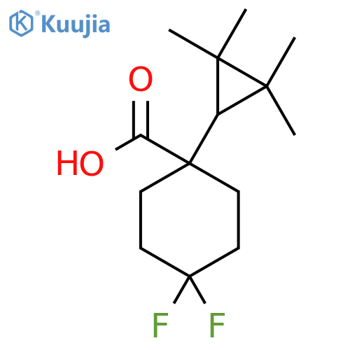 4,4-difluoro-1-(2,2,3,3-tetramethylcyclopropyl)cyclohexane-1-carboxylic acid structure