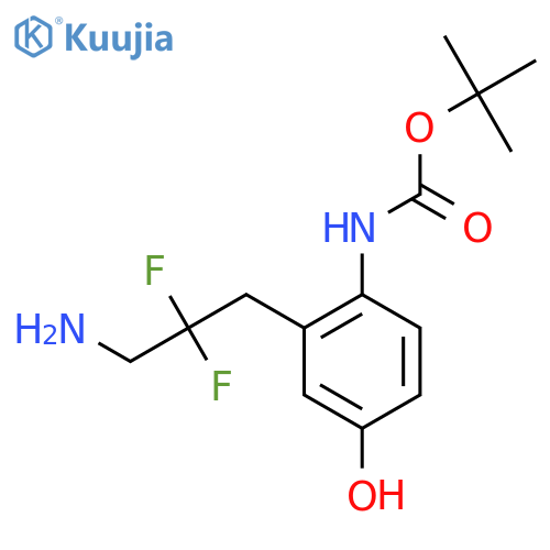 tert-butyl N-2-(3-amino-2,2-difluoropropyl)-4-hydroxyphenylcarbamate structure
