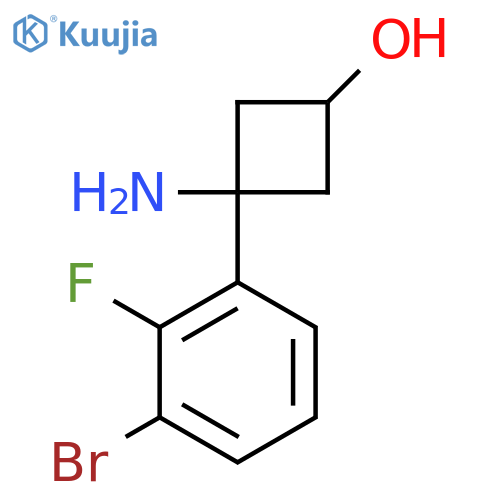 3-amino-3-(3-bromo-2-fluorophenyl)cyclobutan-1-ol structure