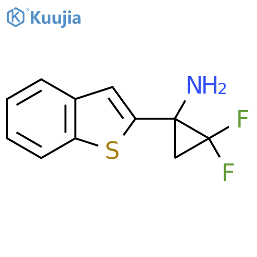 1-(1-benzothiophen-2-yl)-2,2-difluorocyclopropan-1-amine structure