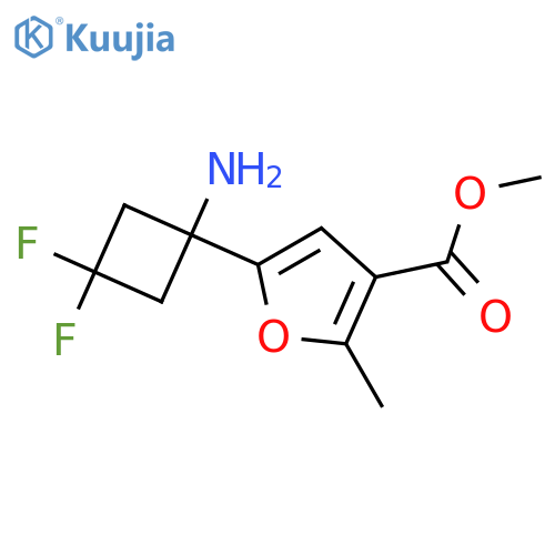 methyl 5-(1-amino-3,3-difluorocyclobutyl)-2-methylfuran-3-carboxylate structure